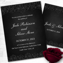 Invitación a la boda gótica de Black Lace, victori