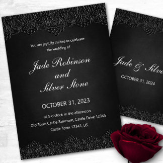 Invitación a la boda gótica de Black Lace, victori