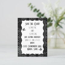 Invitación a la boda gótica de encaje