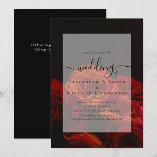 Invitación a la boda gótica de Gótico de rosas roj