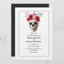 Invitación a la boda gótica de Halloween