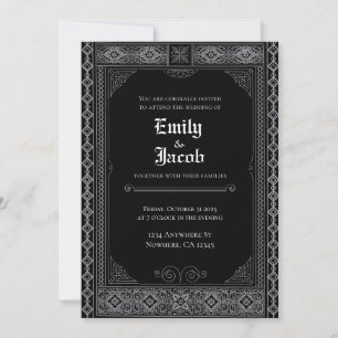 Invitación a la boda gótica de Halloween