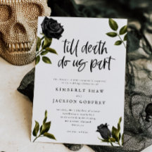 Invitación a la boda gótica de Halloween