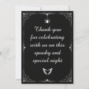 Invitación a la boda gótica de Halloween en blanco