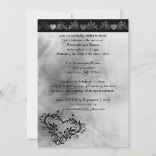 Invitación a la boda gótica de los corazones soñad