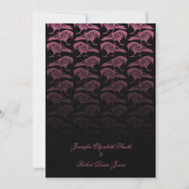 Invitación a la boda gótica de Purple Raven