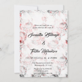 Invitación a la boda gótica de Rosas pintados de r