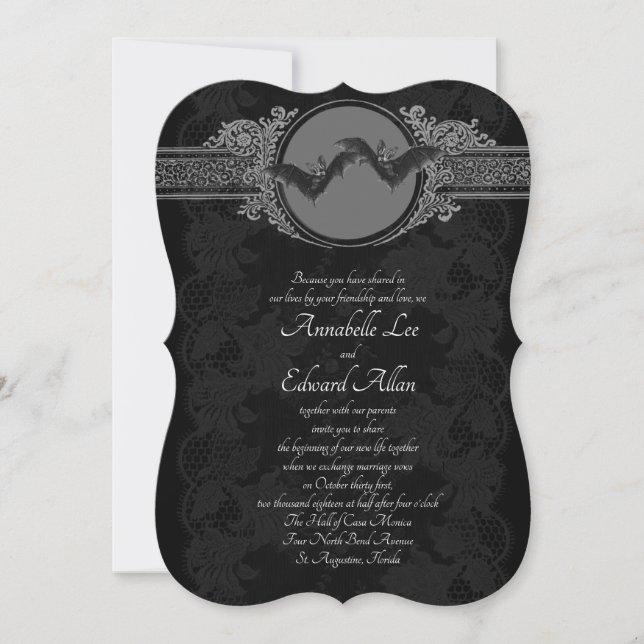 Invitación a la Boda Gótica Elegante Ornate (Anverso)