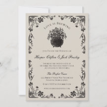 Invitación a la boda gótica floral floral de Moody