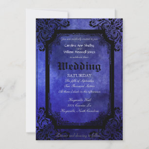 Invitación a la boda gótica grunge filigrree