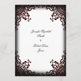 Invitación a la boda gótica negra y roja