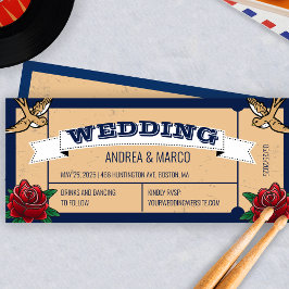 Invitación a la boda gótica Rockabilly Tattoo