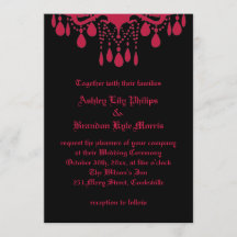 Invitación a la boda gótica roja