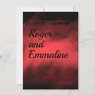 Invitación a la boda gótica roja y negra
