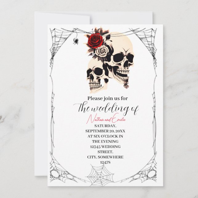 Invitación a la boda gótica romántica (Anverso)