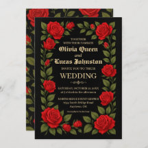 Invitación a la boda gótica Rosa