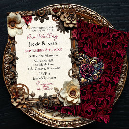 Invitación a la boda gótica Steampunk