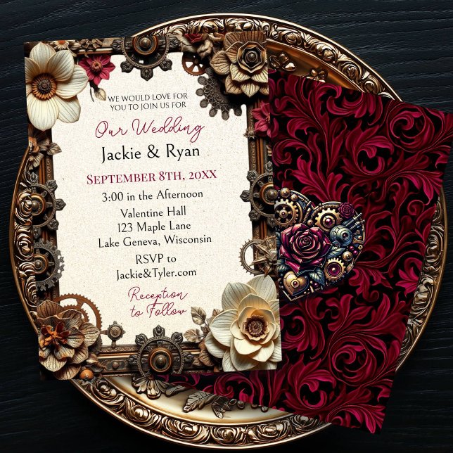 Invitación a la boda gótica Steampunk (Subido por el creador)