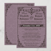Invitación a la boda gótica victoriana de Damasco