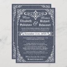 Invitación a la boda gótica victoriana en Damasco