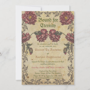 Invitación a la boda gótica - Vintage de las flore