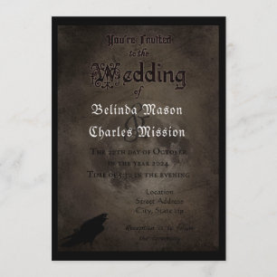 Invitación a la boda gótica y a la luna