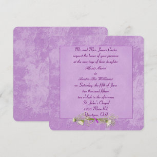 Invitación a la boda Grabado en relieve con flores