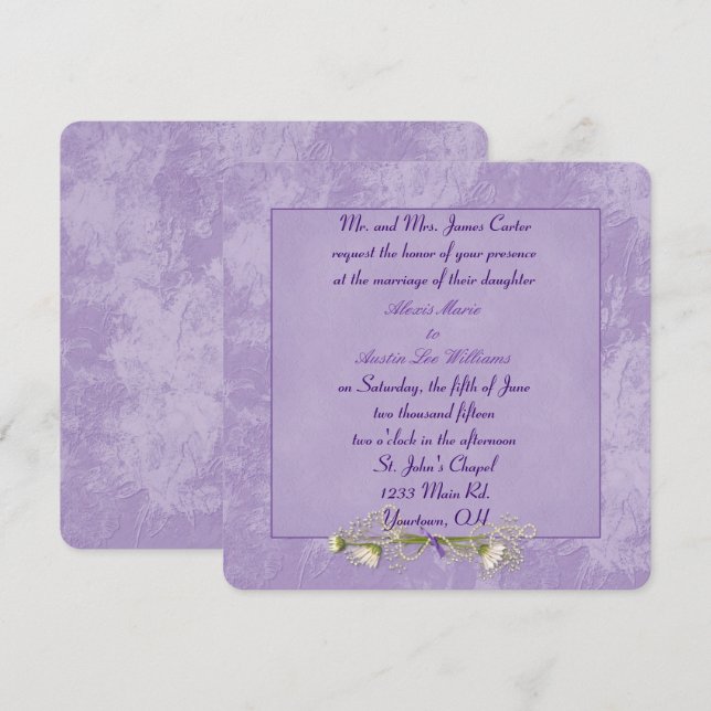 Invitación a la boda Grabado en relieve de Morple  (Anverso / Reverso)