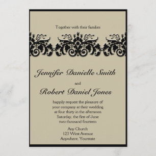 Invitación a la boda Grabado en relieve floral en