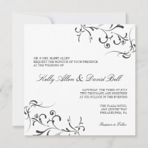 Invitación a la boda  Gracia floral II bicho