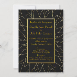 Invitación a la boda, gran gatsby, dahlia geométri