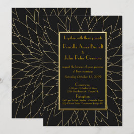 Invitación a la boda, gran gatsby, dahlia geométri