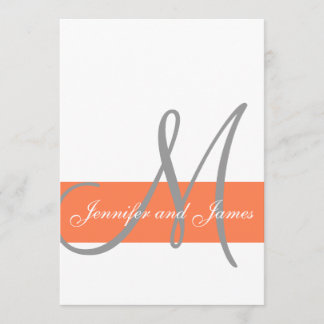 Invitación a la boda gris de coral| Nombres de mon