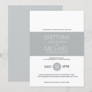 Invitación a la Boda Gris de Glaciar Moderna y Clá