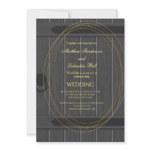 Invitación a la boda gris de la puerta de un estab