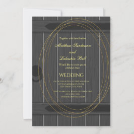 Invitación a la boda gris de la puerta de un estab
