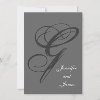 Invitación a la boda gris del carbón vegetal| Fanc