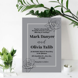 Invitación a la boda gris | Diseño elegante y mode