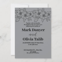 Invitación a la boda gris / diseño simple y románt