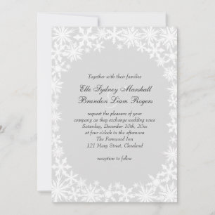 Invitación a la boda gris en invierno