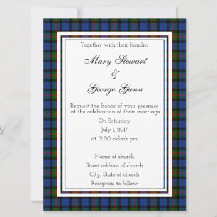 Invitación a la boda gris-escocesa