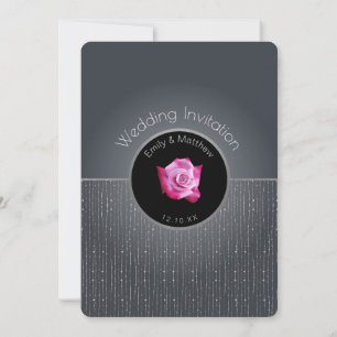 Invitación a la boda gris grisácea grisácea Glam P