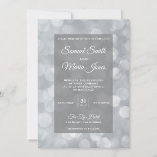 Invitación a la boda gris-plateada moderna