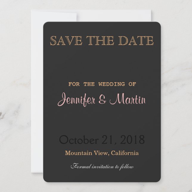 Invitación a la boda gris redondeada tradicional (Anverso)