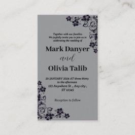 Invitación a la boda gris / simple y romántica