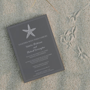 Invitación a la Boda Gris Starfish