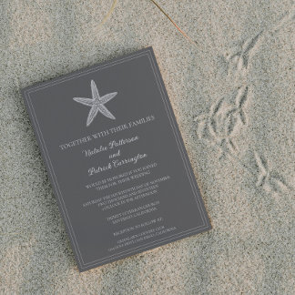 Invitación a la Boda Gris Starfish