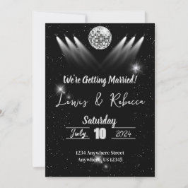 Invitación a la boda Groovy Disco