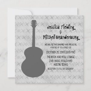 Invitación a la Boda Grunge de Guitarra Gris