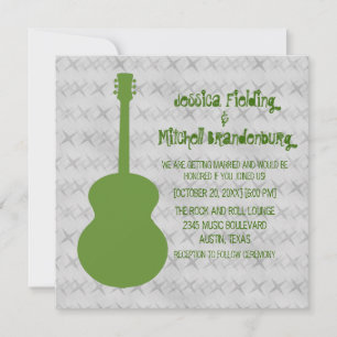 Invitación a la Boda Grunge de Guitarra Verde